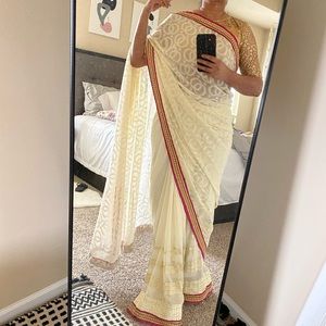 Beautiful Pearl detailed Designer Saree